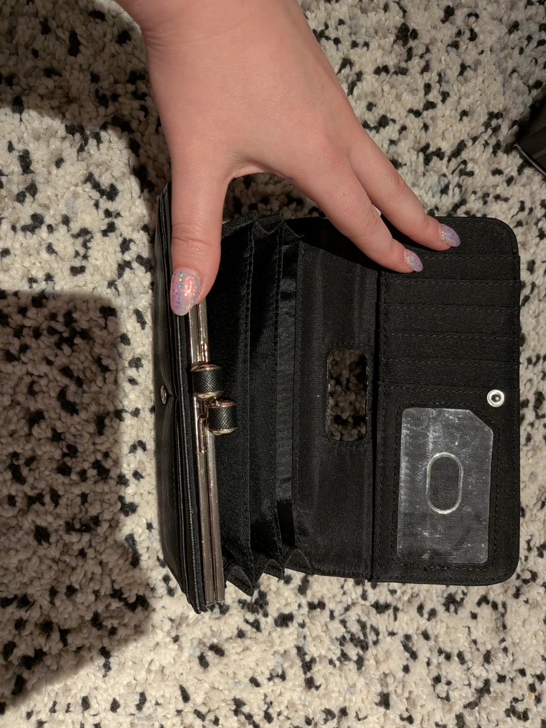 Black Bifold Wallet with ID Window - photo 2