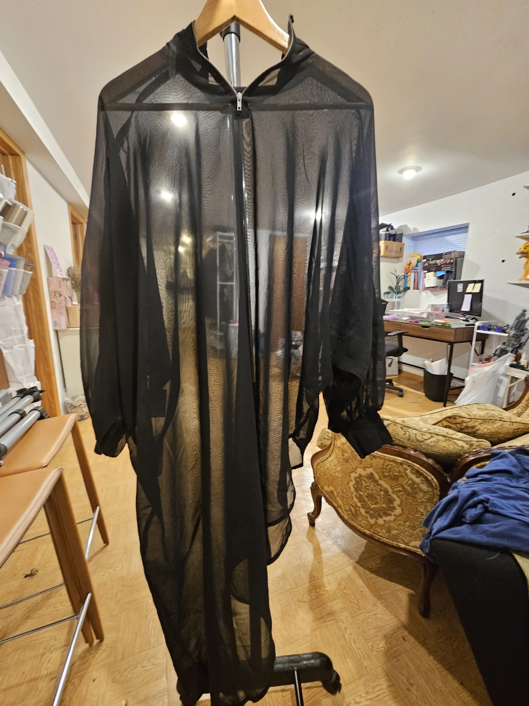 TRUTH NYC Black Sheer Zip-Up Long Sleeve Top - photo 2