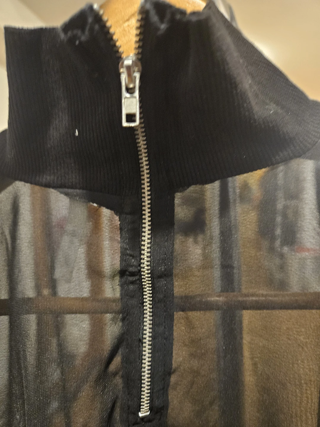 TRUTH NYC Black Sheer Zip-Up Long Sleeve Top - photo 4