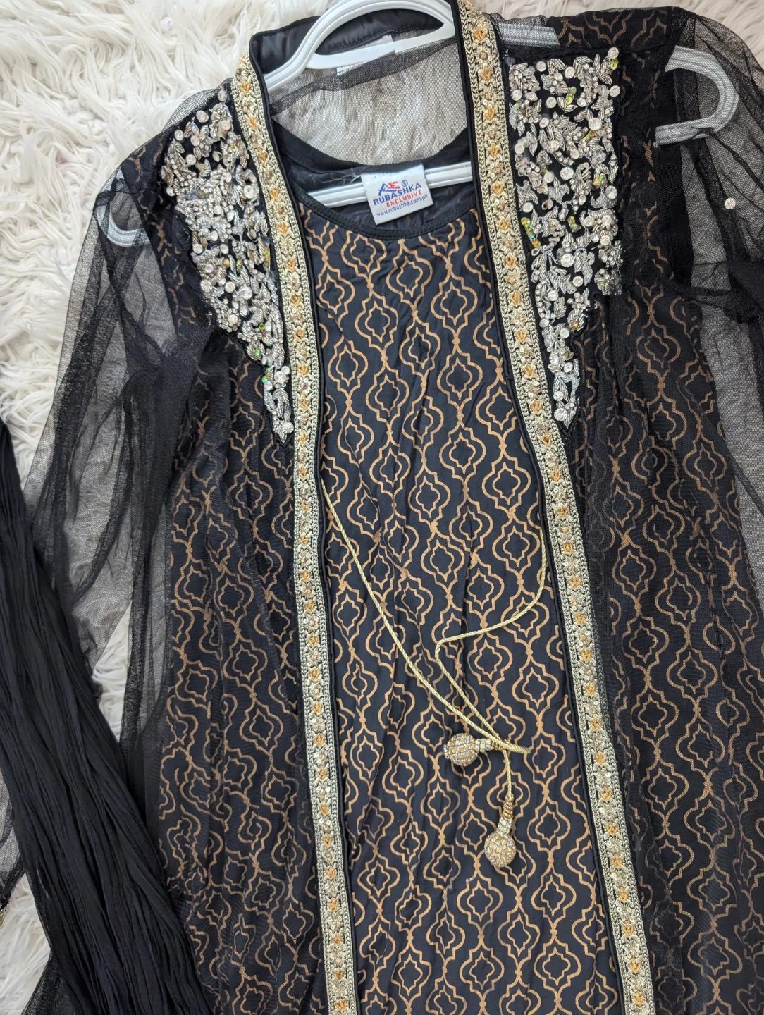 Rubashka Black dress with Net Overlay - photo 2