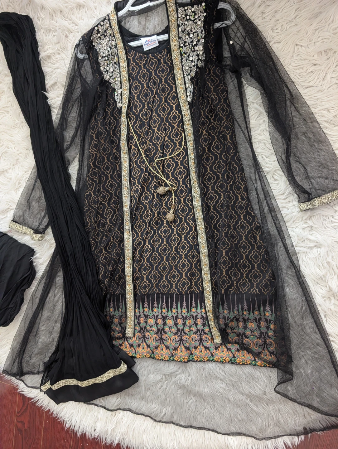 Rubashka Black dress with Net Overlay - photo 3