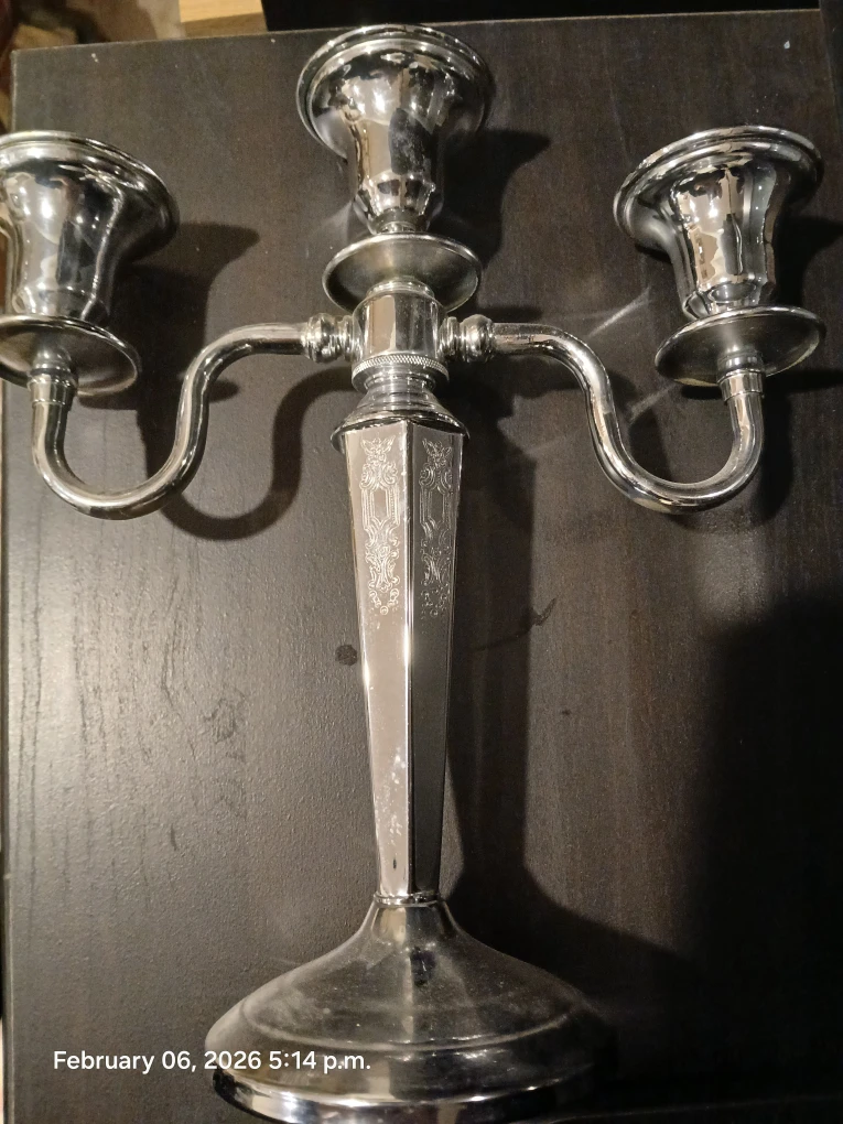 🏆 Silver Tone 3-Arm Candelabra - photo 3