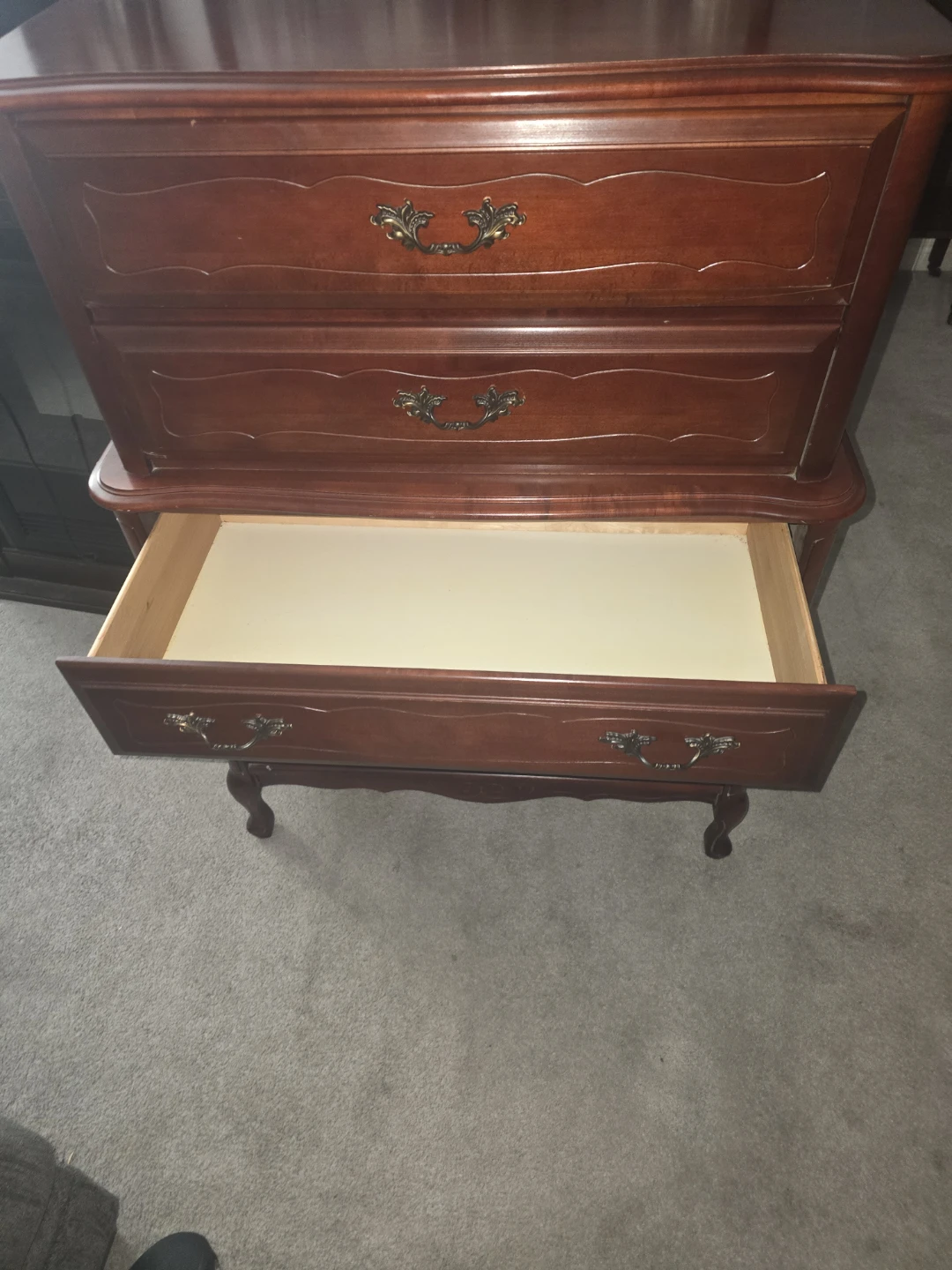 Vintage French Provincial Tall Dresser Cherry Wood - photo 3