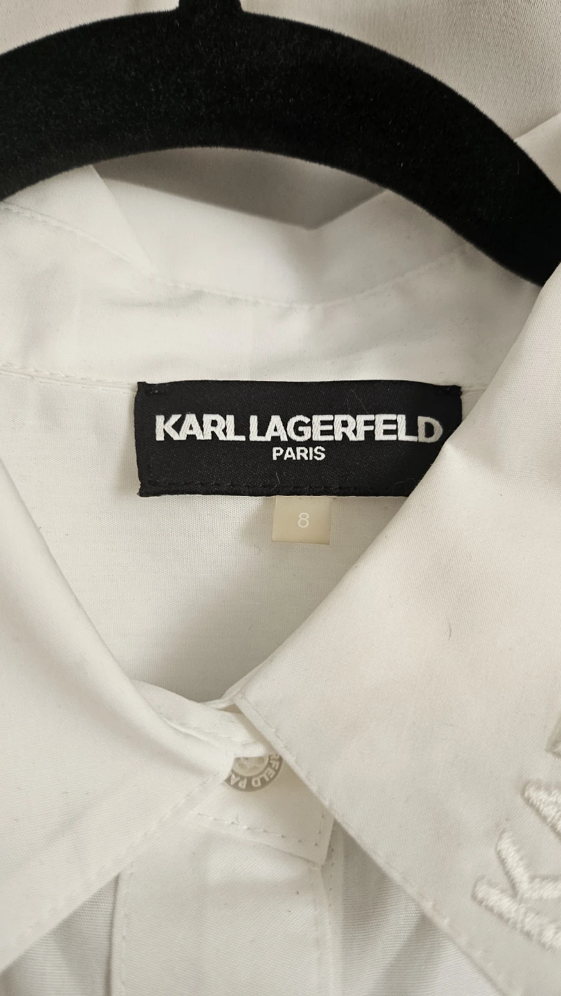 Karl Lagerfeld Paris White Button-Up Shirt - Size 8 - photo 3