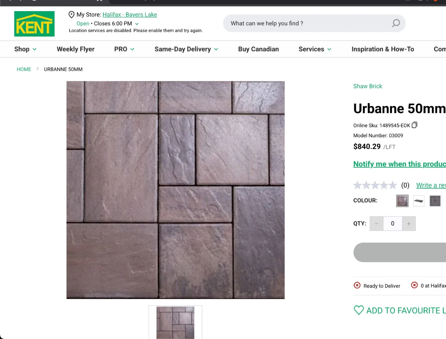 Shaw Brick Urbanne 50mm Pavers 200 sq ft