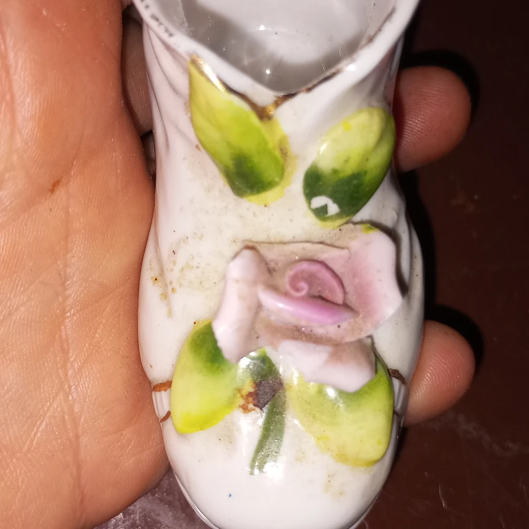 Vintage Ceramic Shoe Trinket with Rose - photo 3