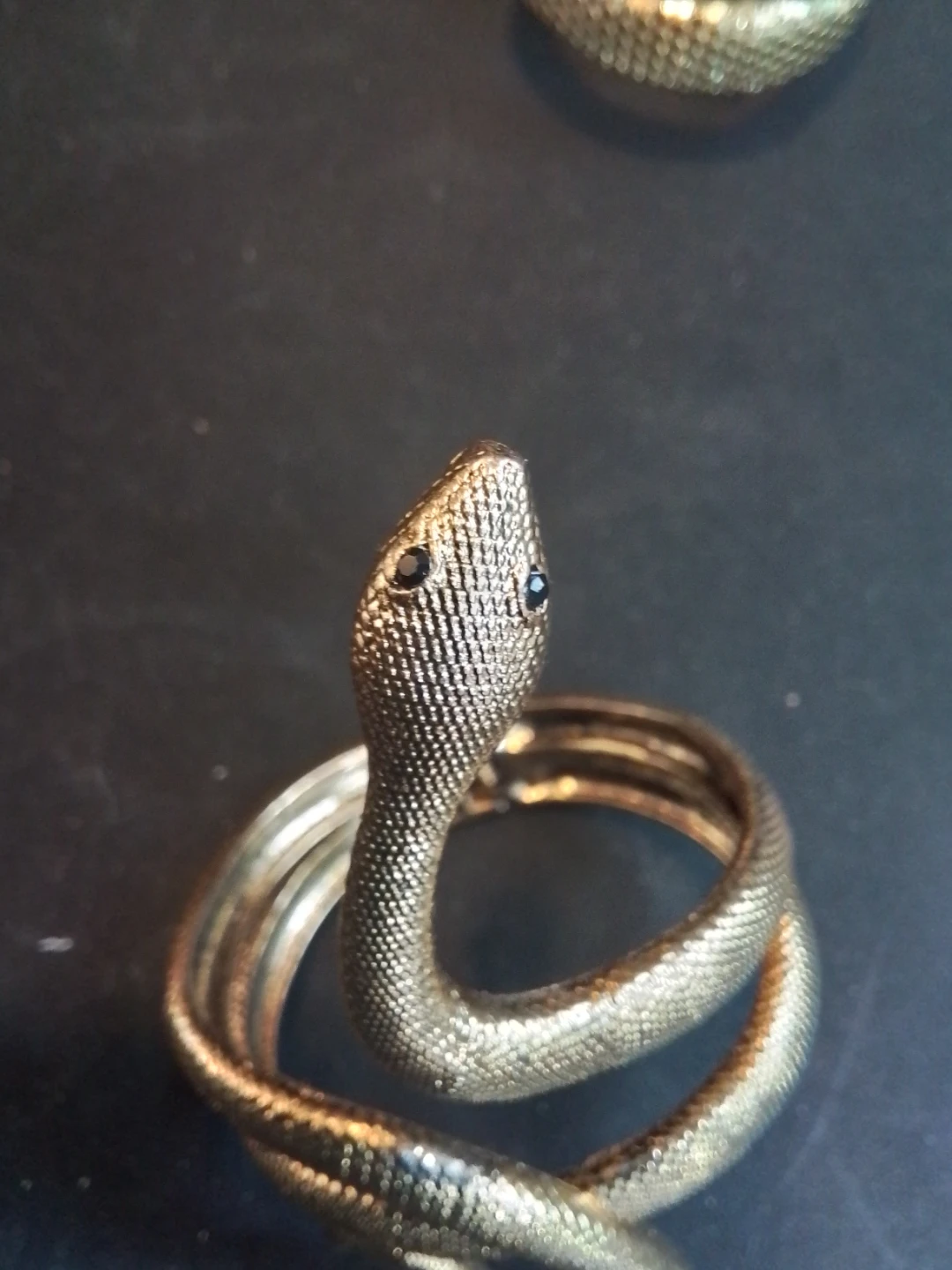 Vintage Gold Tone Metal Snake Wrap Bracelets - photo 5