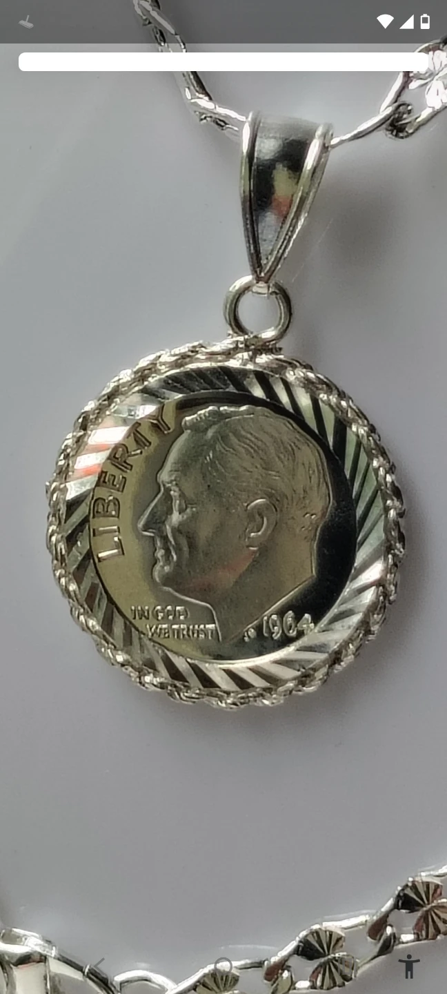 1964 Silver Dime Pendant Necklace - photo 3