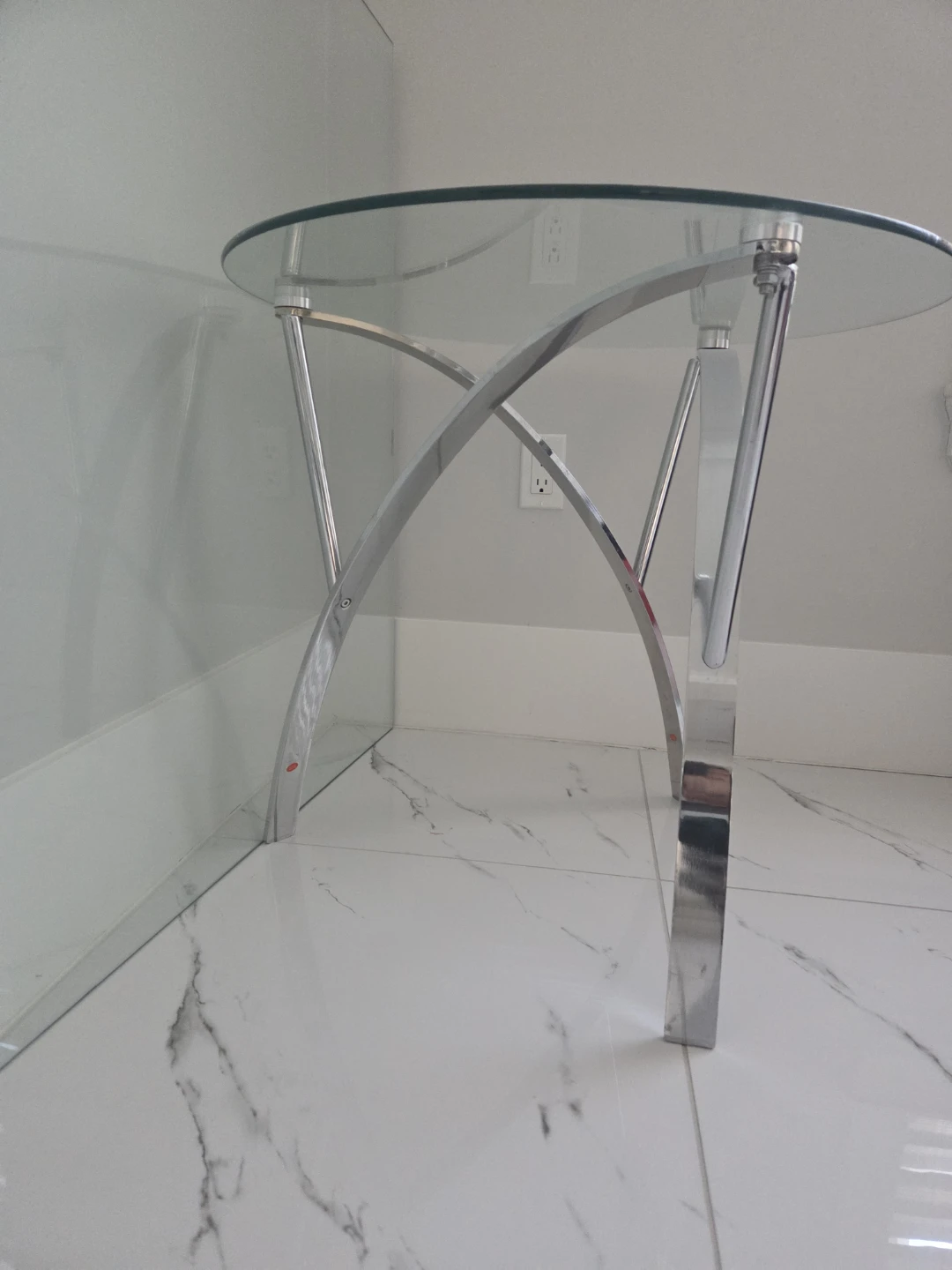 Glass and Chrome Side Table. SET OF 2 - photo 2