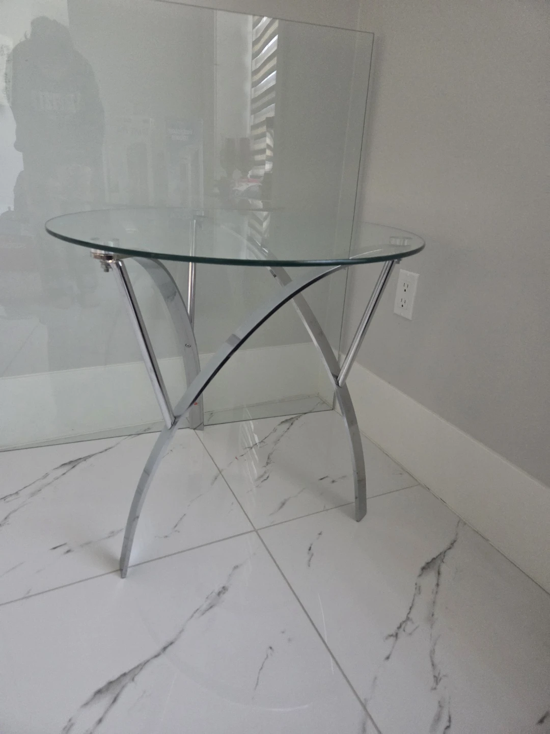 Glass and Chrome Side Table. SET OF 2