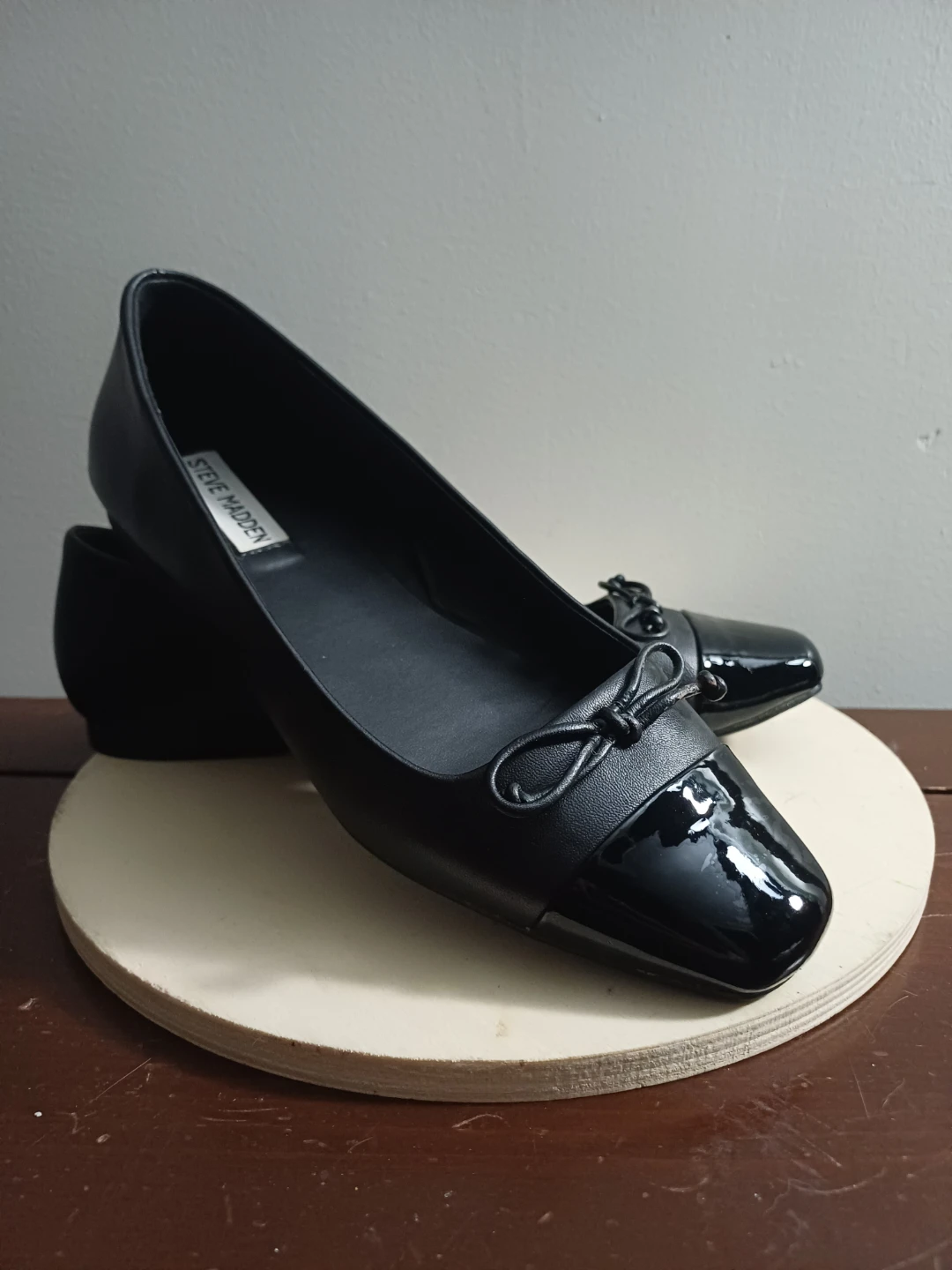 Steve Madden Black Ballet Flats with Bow Detail