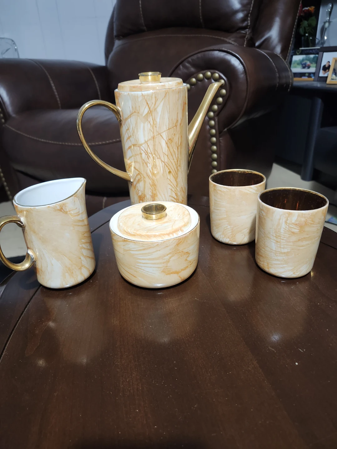 Coffee Pot and Cups Set with Sugar Bowl