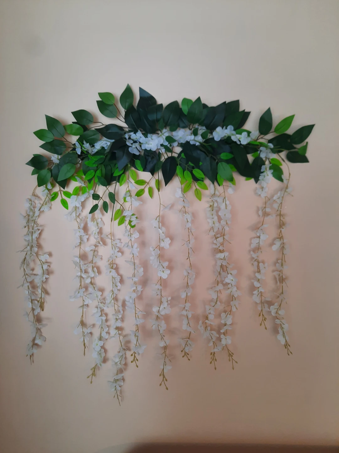 Ivory/white faux wisteria  flower garland  DIYwedding  decor