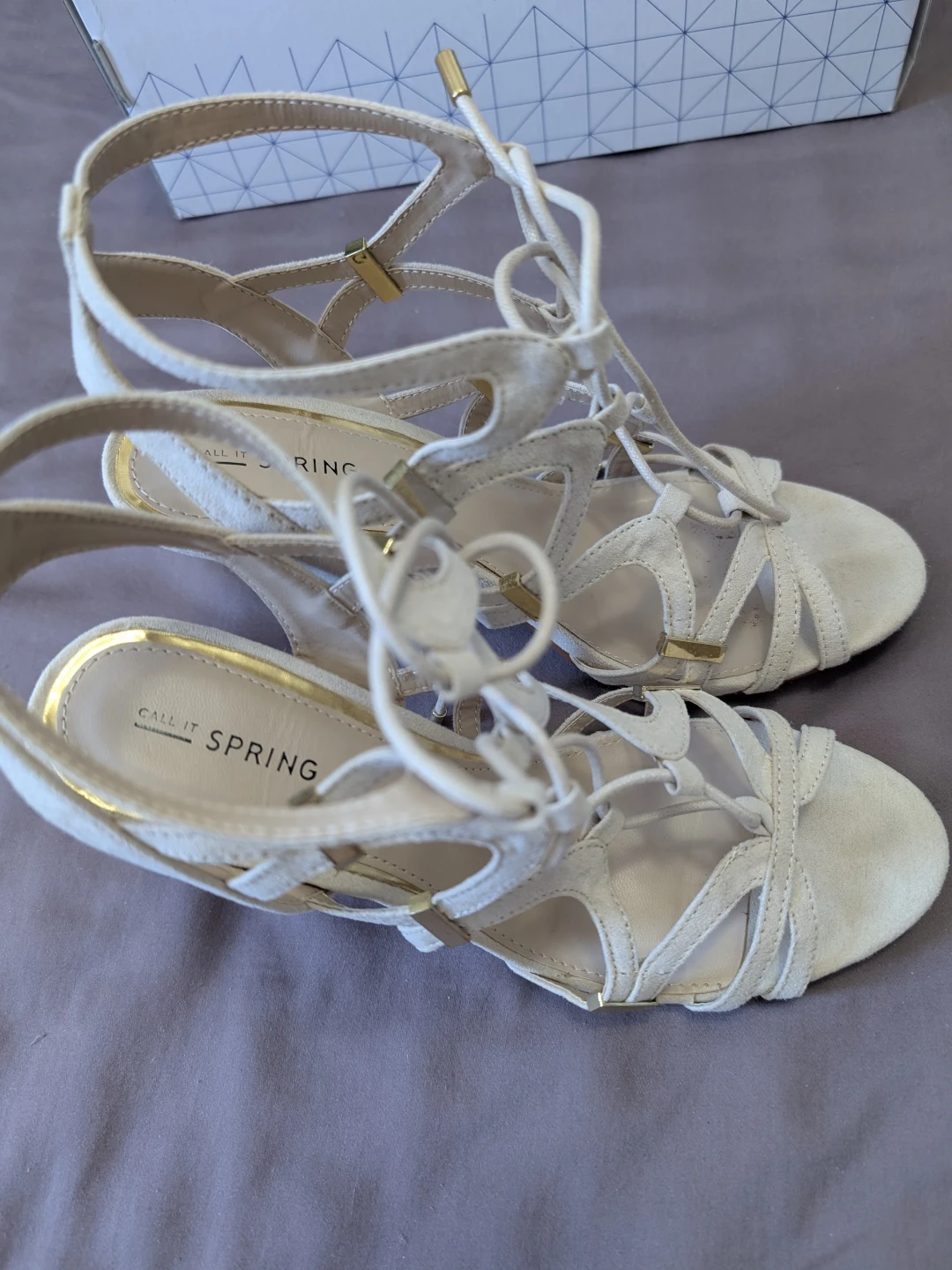 Call It Spring White Lace-Up Heels - photo 4
