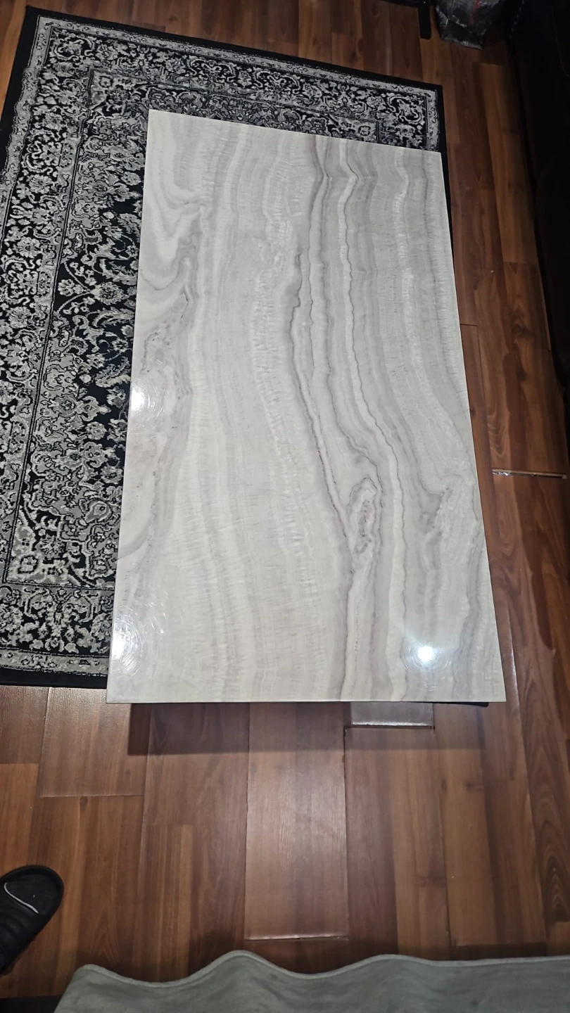 Modern Coffee Table with Marble-Look Top - photo 2