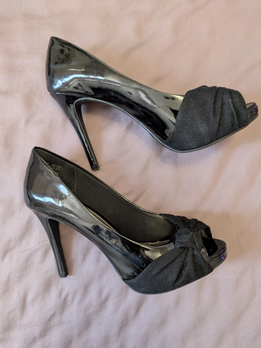 Black Peep Toe Heels - photo 2