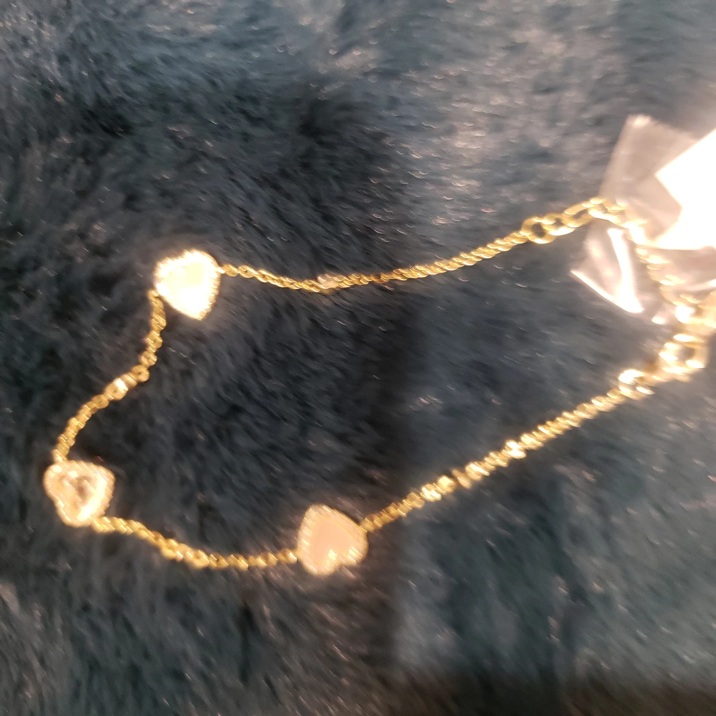 Gold-tone Bracelet with Heart Charms - photo 3