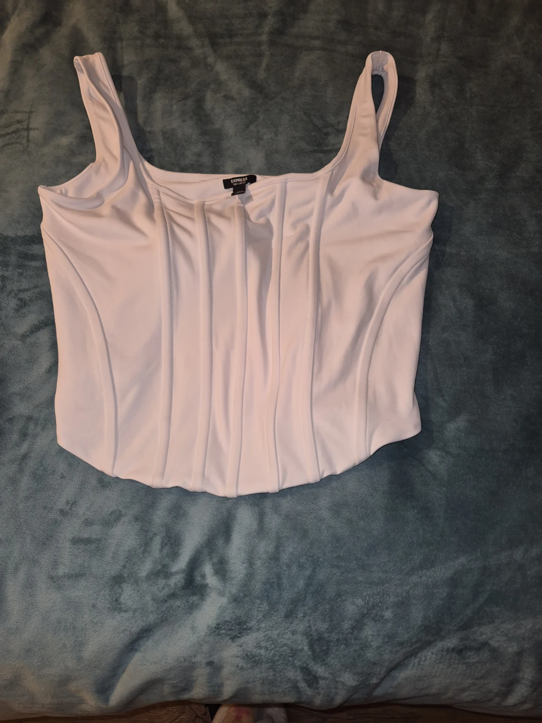 Express White Corset Tank Top