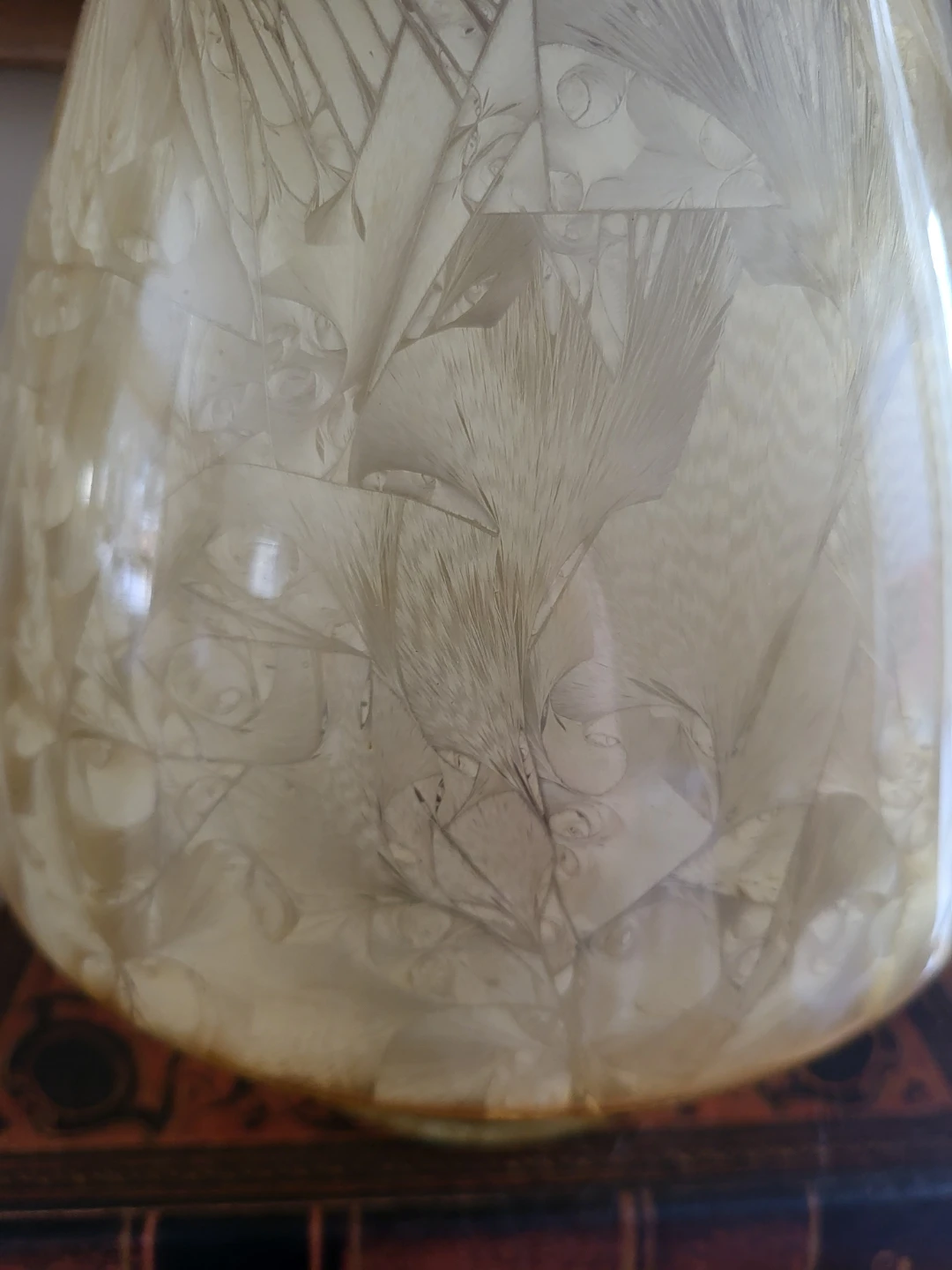 Vintage Etched Glass Hurricane Vase - photo 2