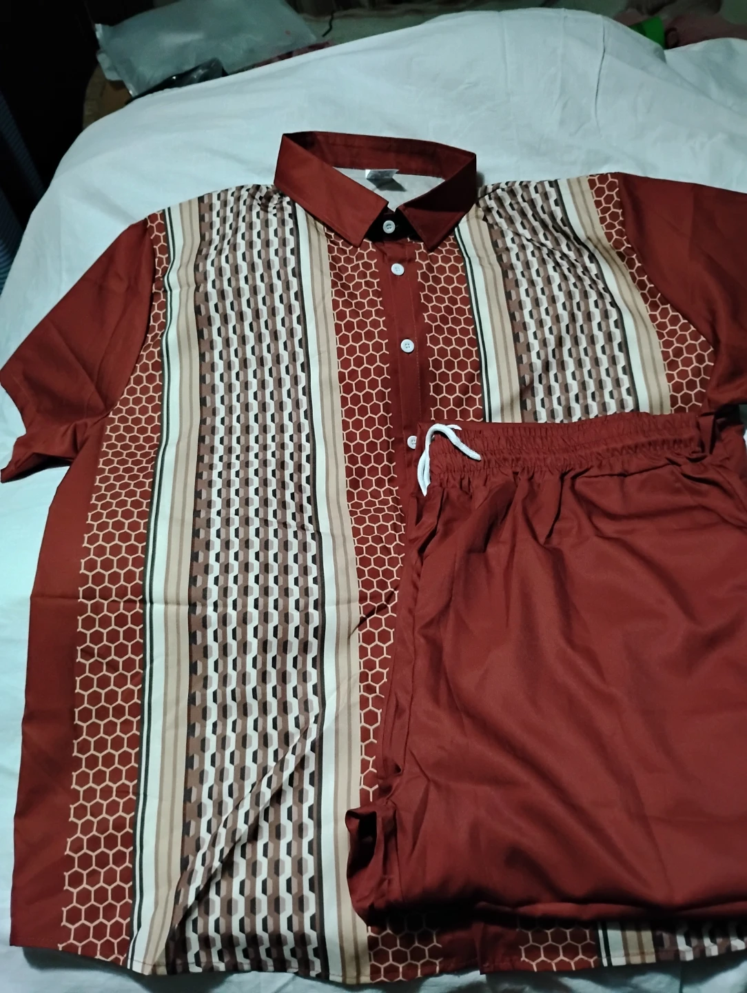Men's Short Sleeve Shirt and long  pant Set - Medium - photo 3