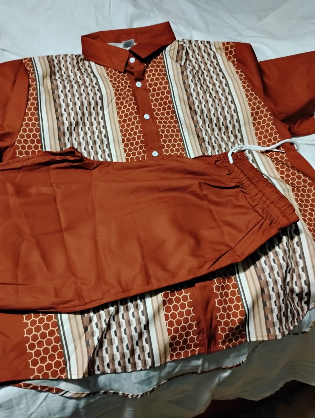 Men's Short Sleeve Shirt and long  pant Set - Medium - photo 4