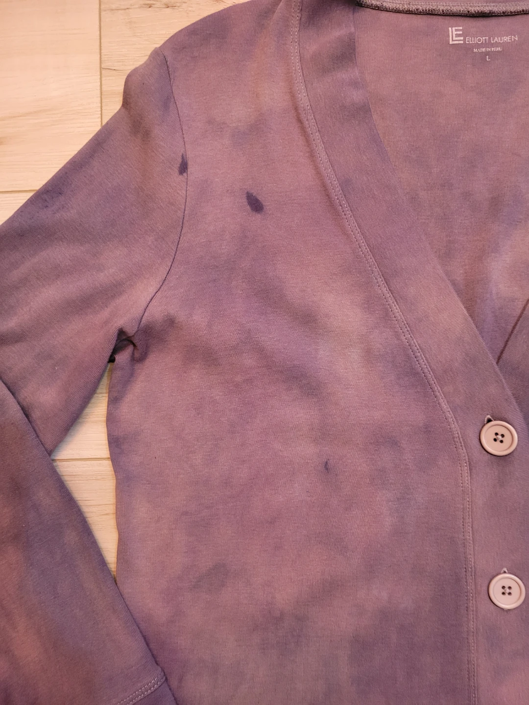 Elliott Lauren Cardigan Size L Purple Tie-Dye - photo 2