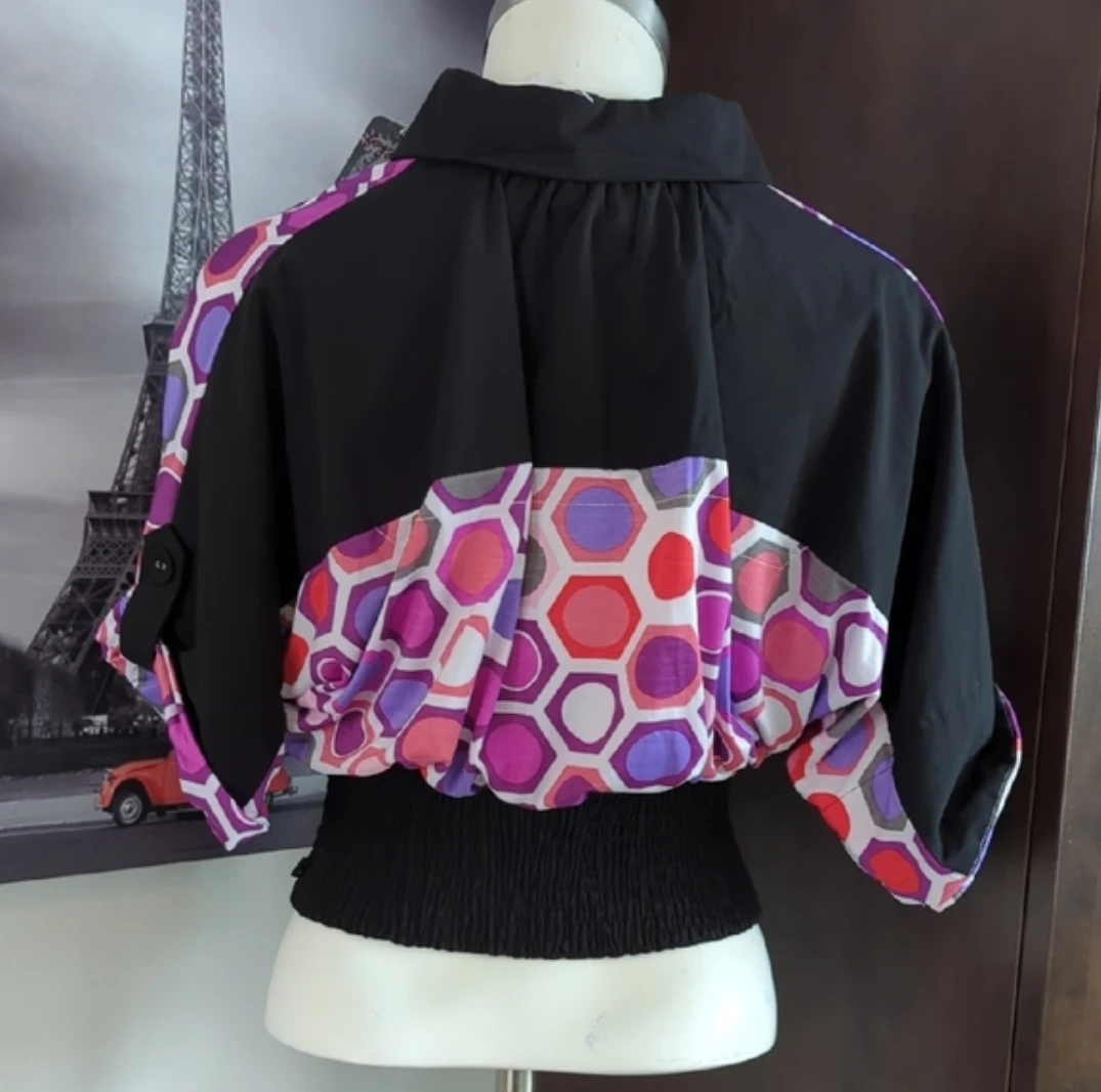 Foxy Jeans "Coup de Coeur" Blouse with Geometric Pattern - photo 5