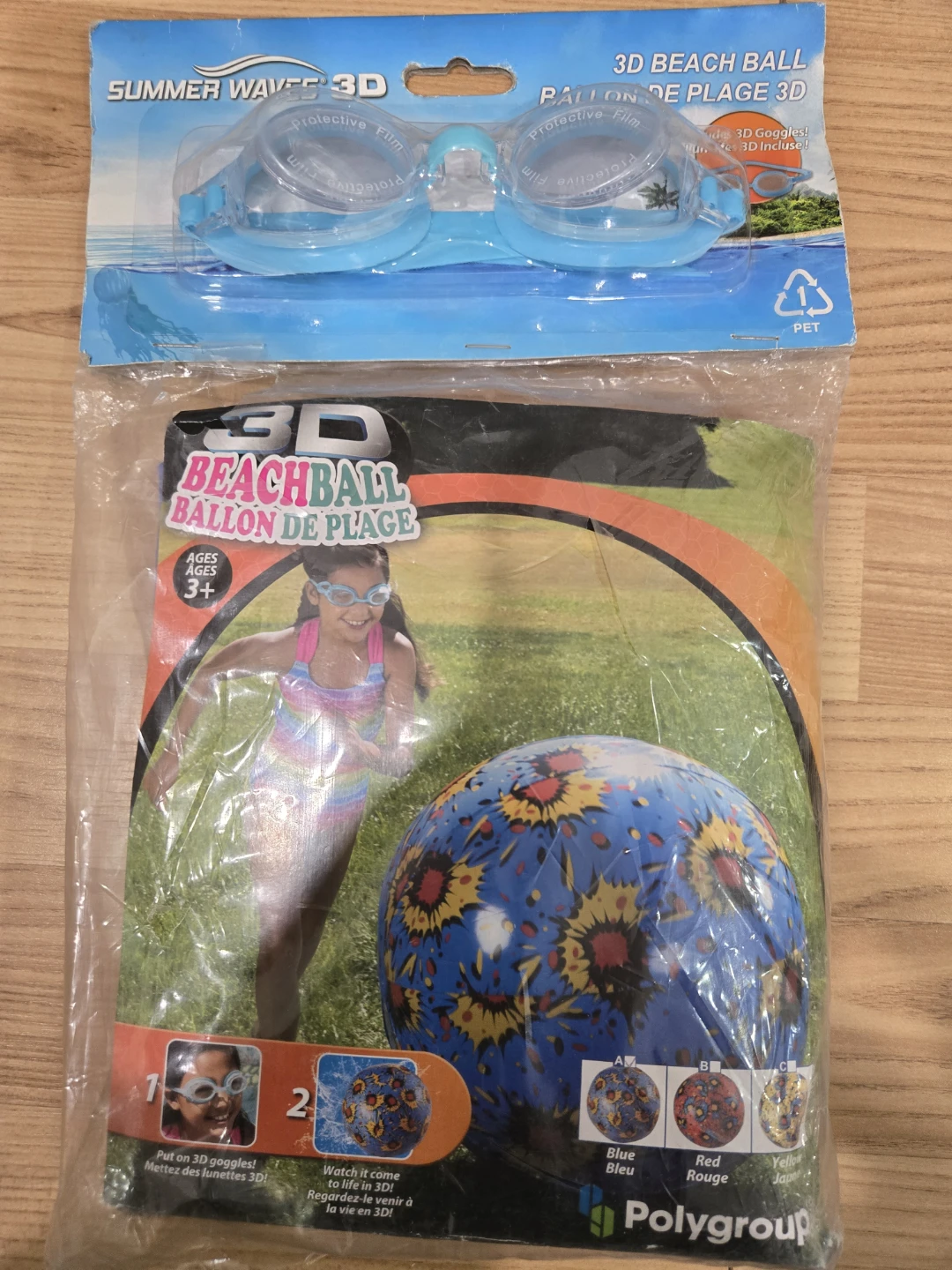 Summer Waves 3D Beach Ball and Goggles Set