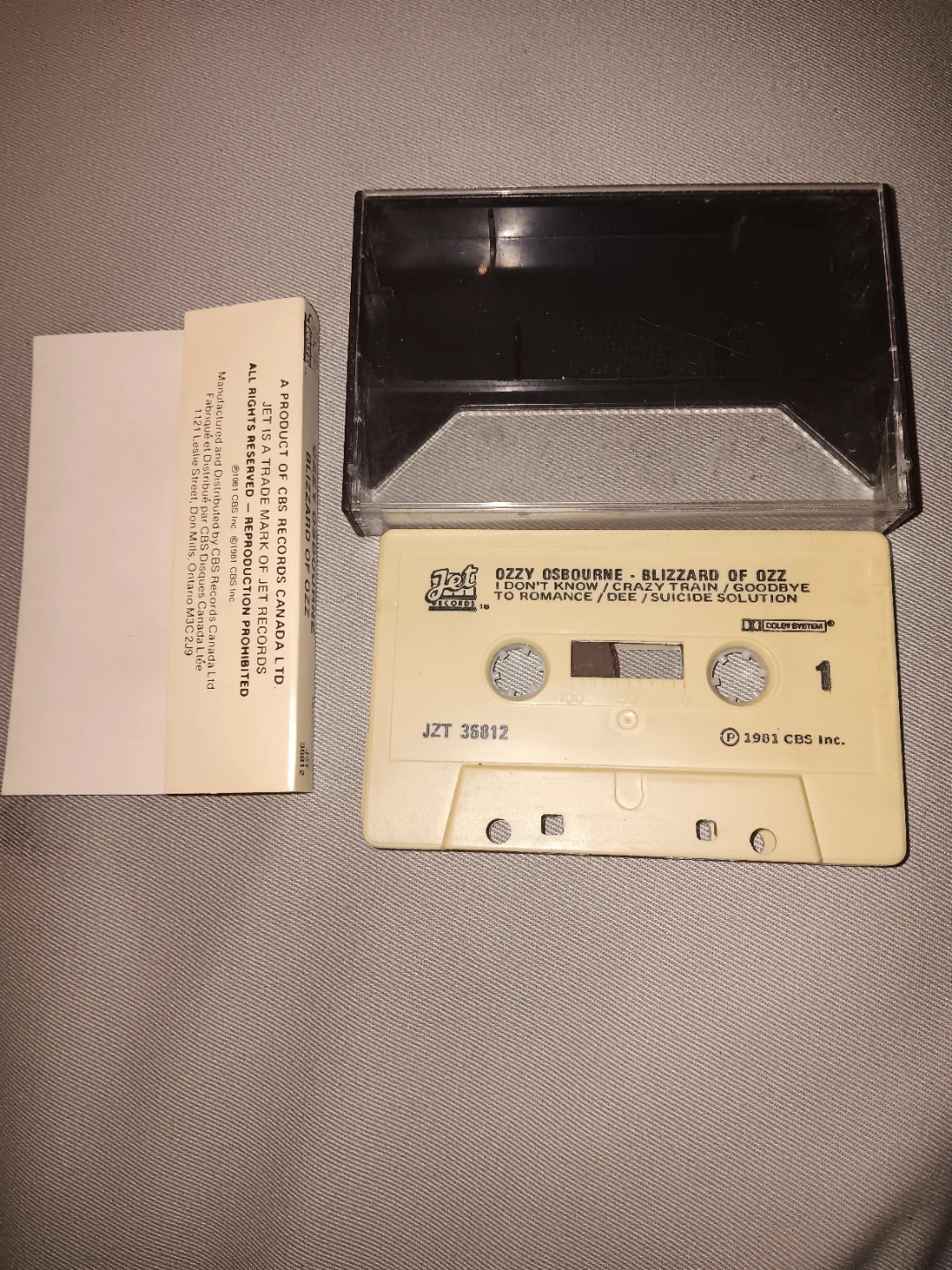 Ozzy Osbourne Blizzard of Ozz Cassette Tape JZT 36812 - photo 3