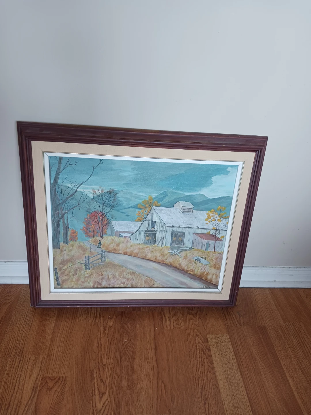 Vintage Farm Scene Painting