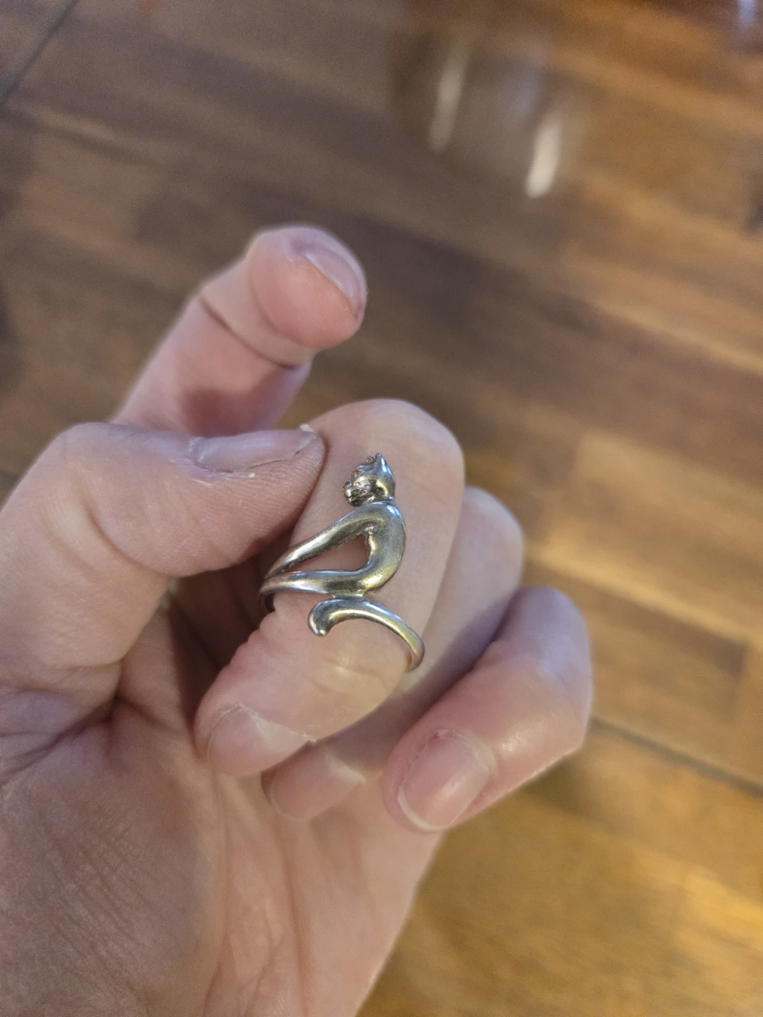 Silver Cat Ring