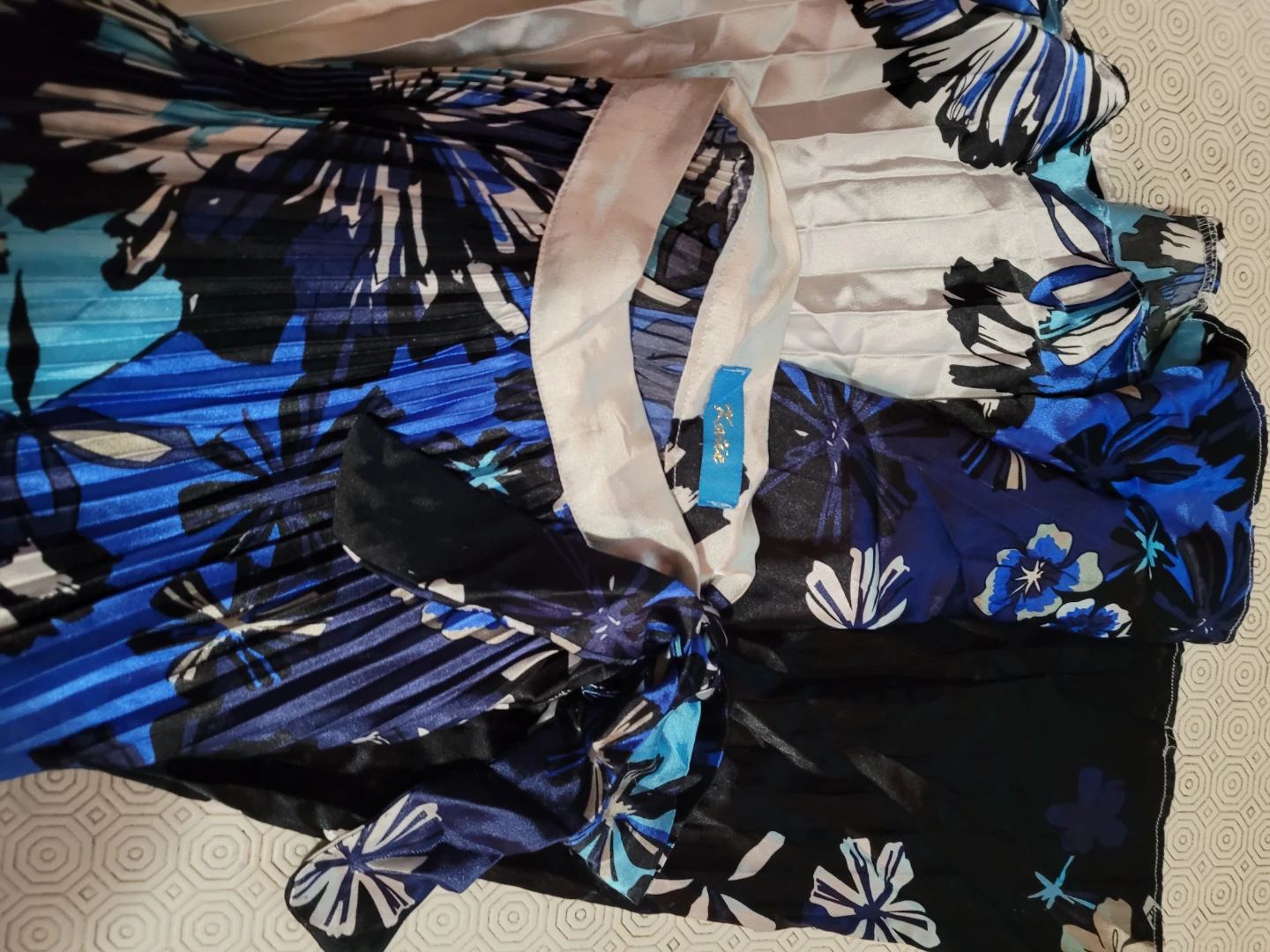 Blue Floral Pleated Midi Skirt - photo 3