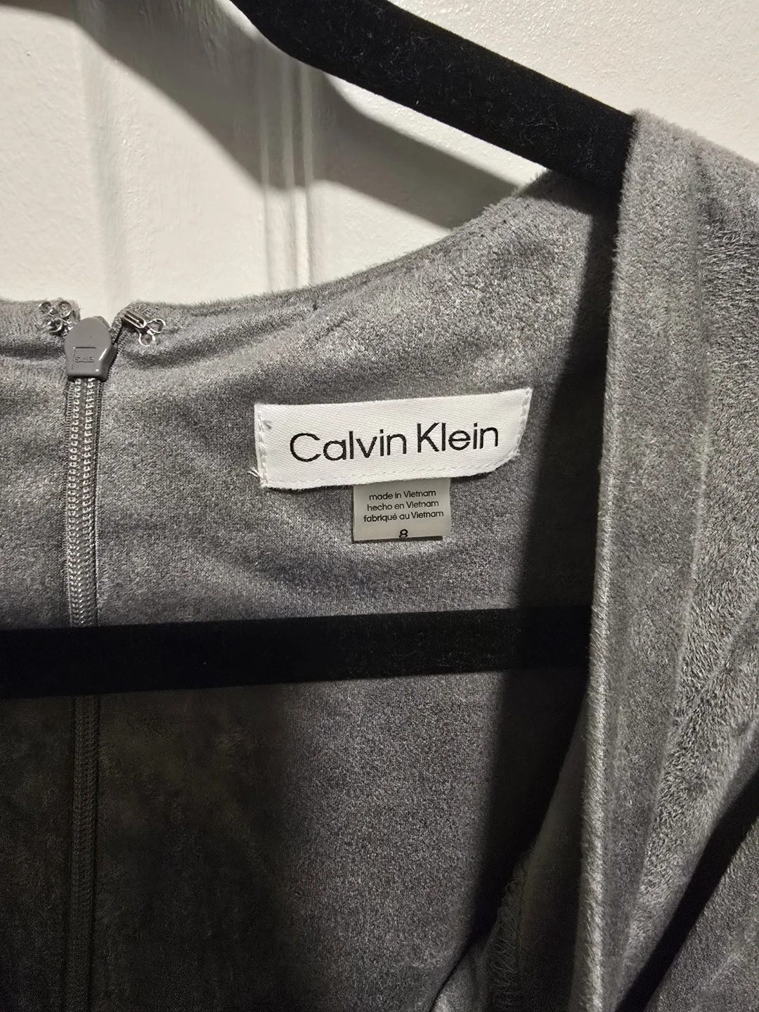 Calvin Klein Grey Velvet Wrap Dress Size 8 - photo 2