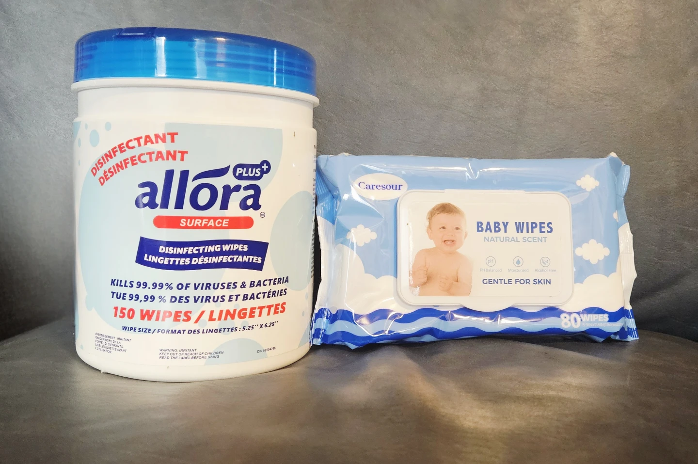 Allora Surface Disinfectant Wipes & Caresour Baby Wipes 🥕