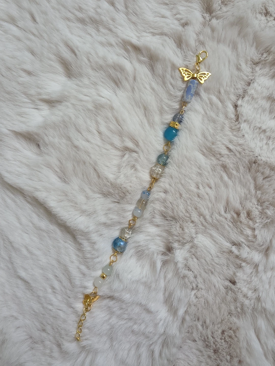 Mixed glass Beaded Charm Bracelet with Butterfly - photo 3