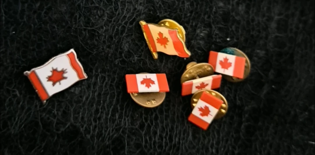 Lot of 6 Canadian Flag Pins