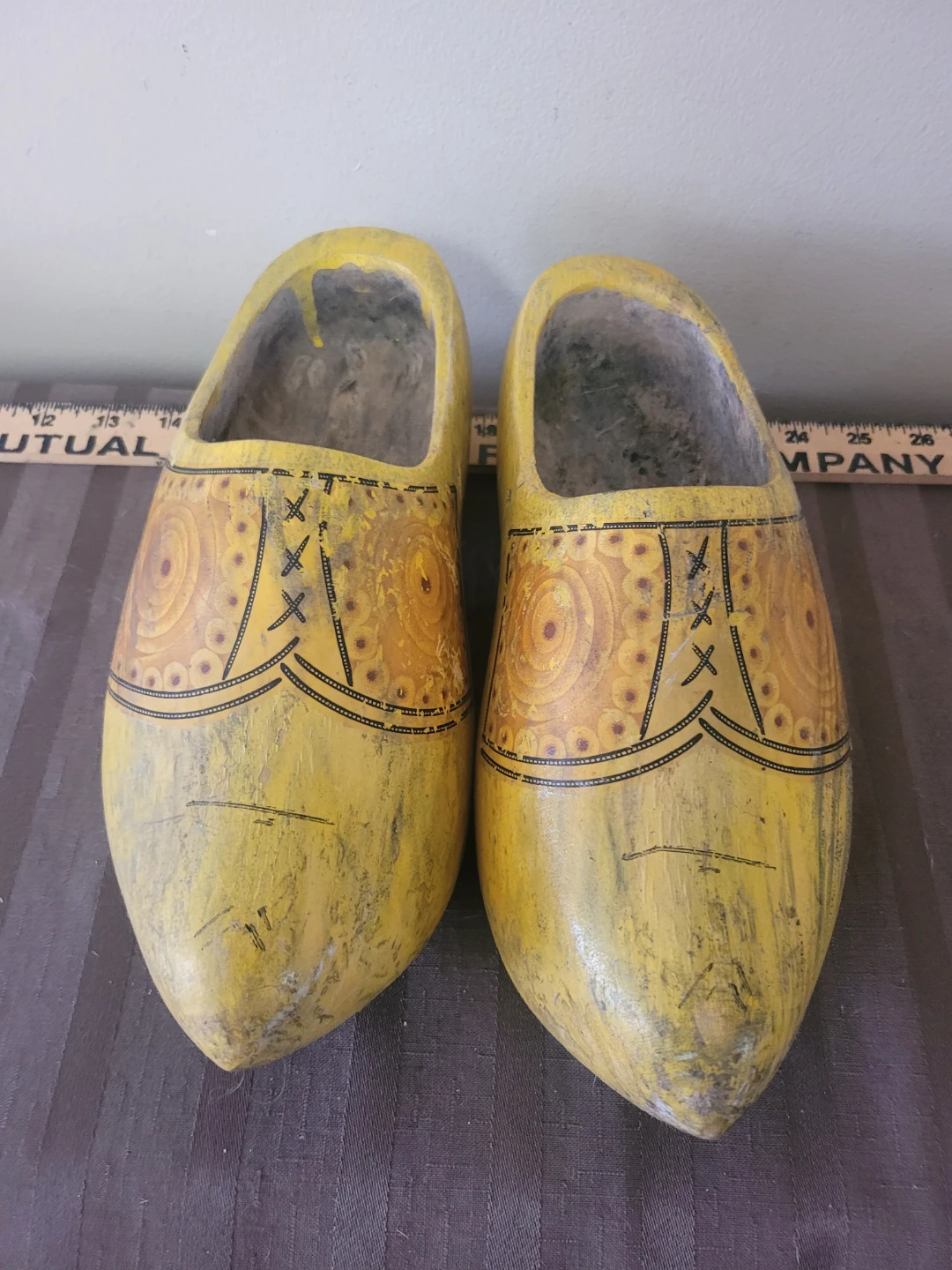 Yellow Wooden Clogs Decorative Shoes Klompen - photo 3