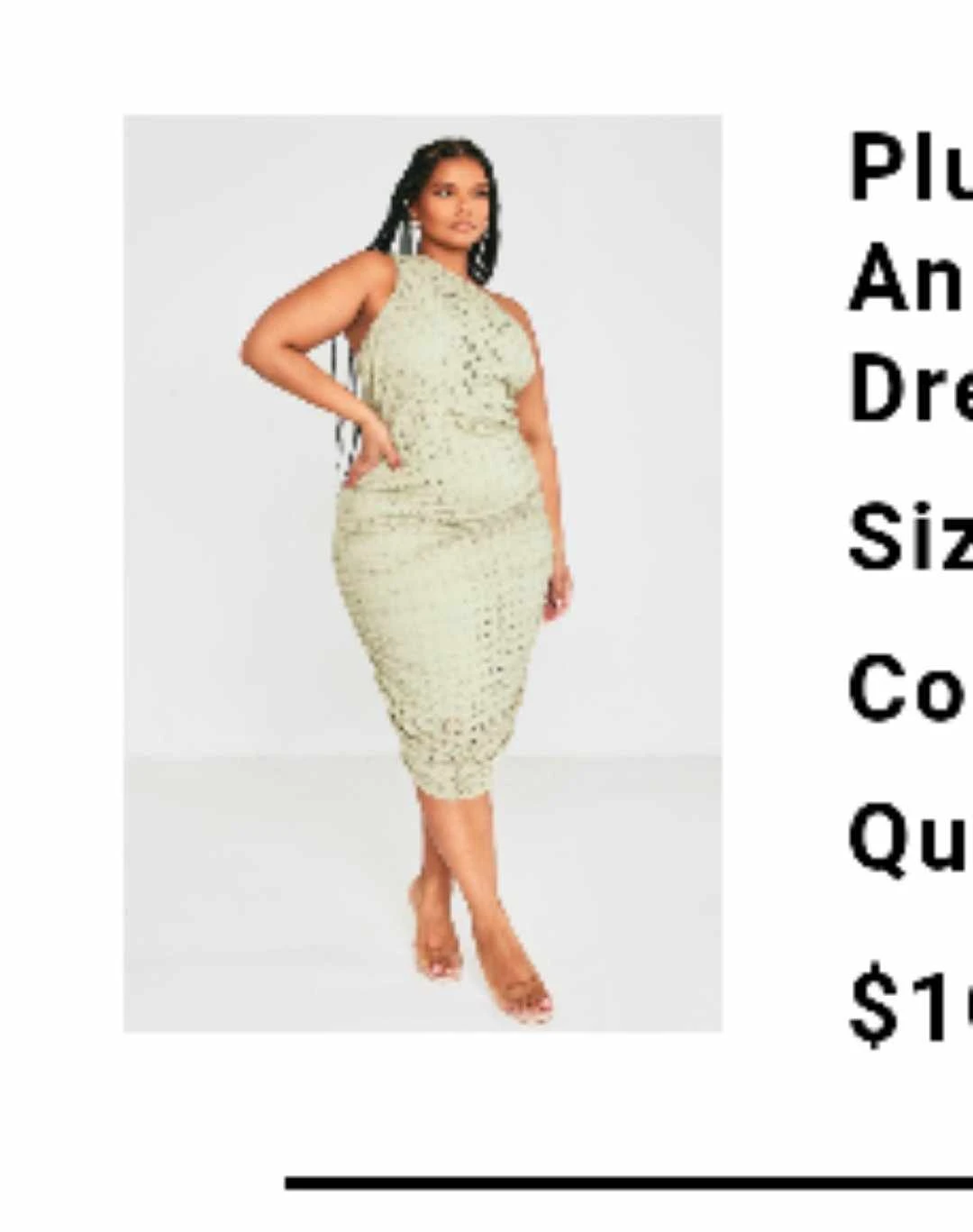 PrettyLittleThing Plus Size One Shoulder Ruched Midi Dress