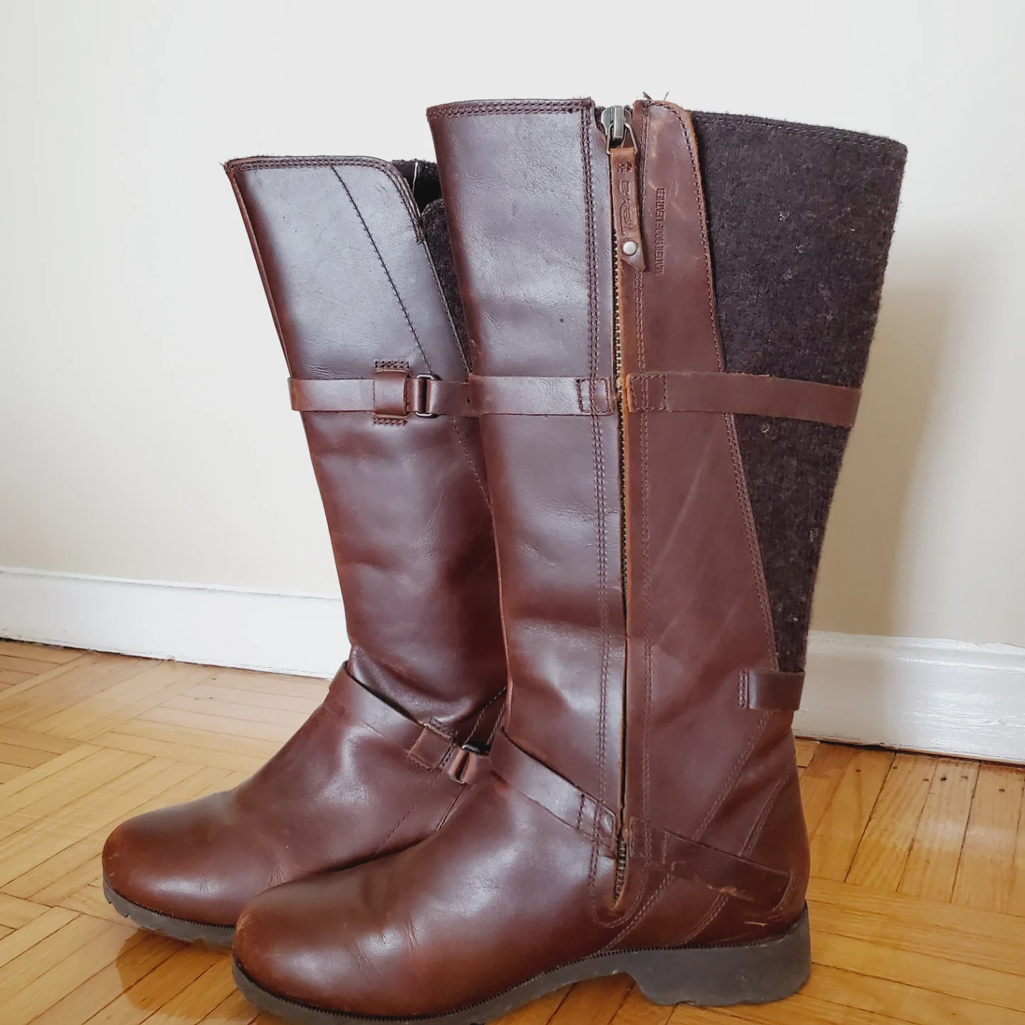 🥕Teva Brown Leather and Wool Tall Boots - photo 2