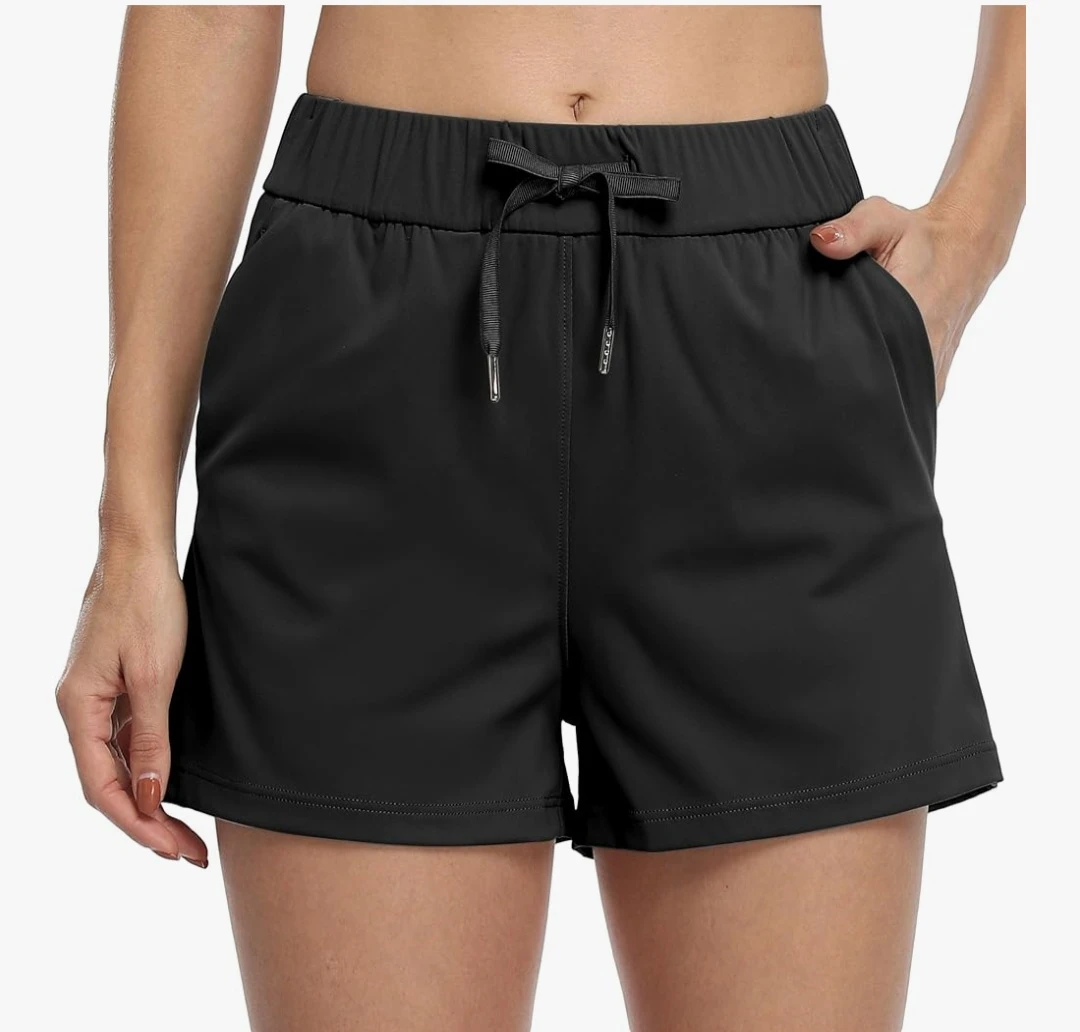 Small -Willit Women's Black Athletic Running Shorts - photo 4