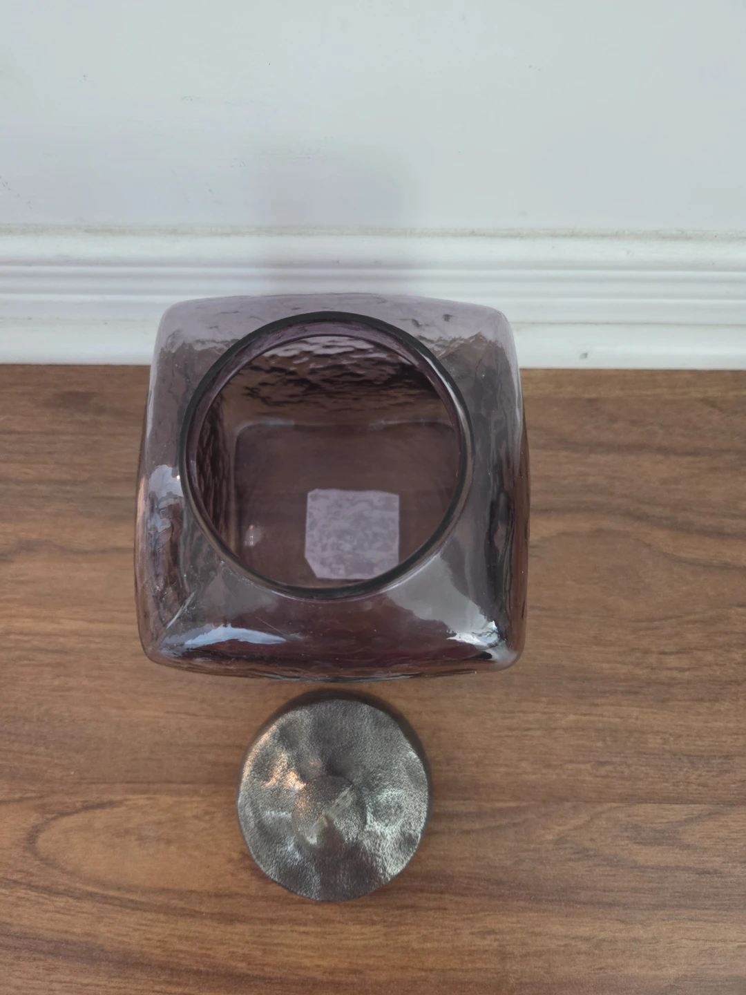 Purple Glass Storage Jar with Metal Lid - photo 3