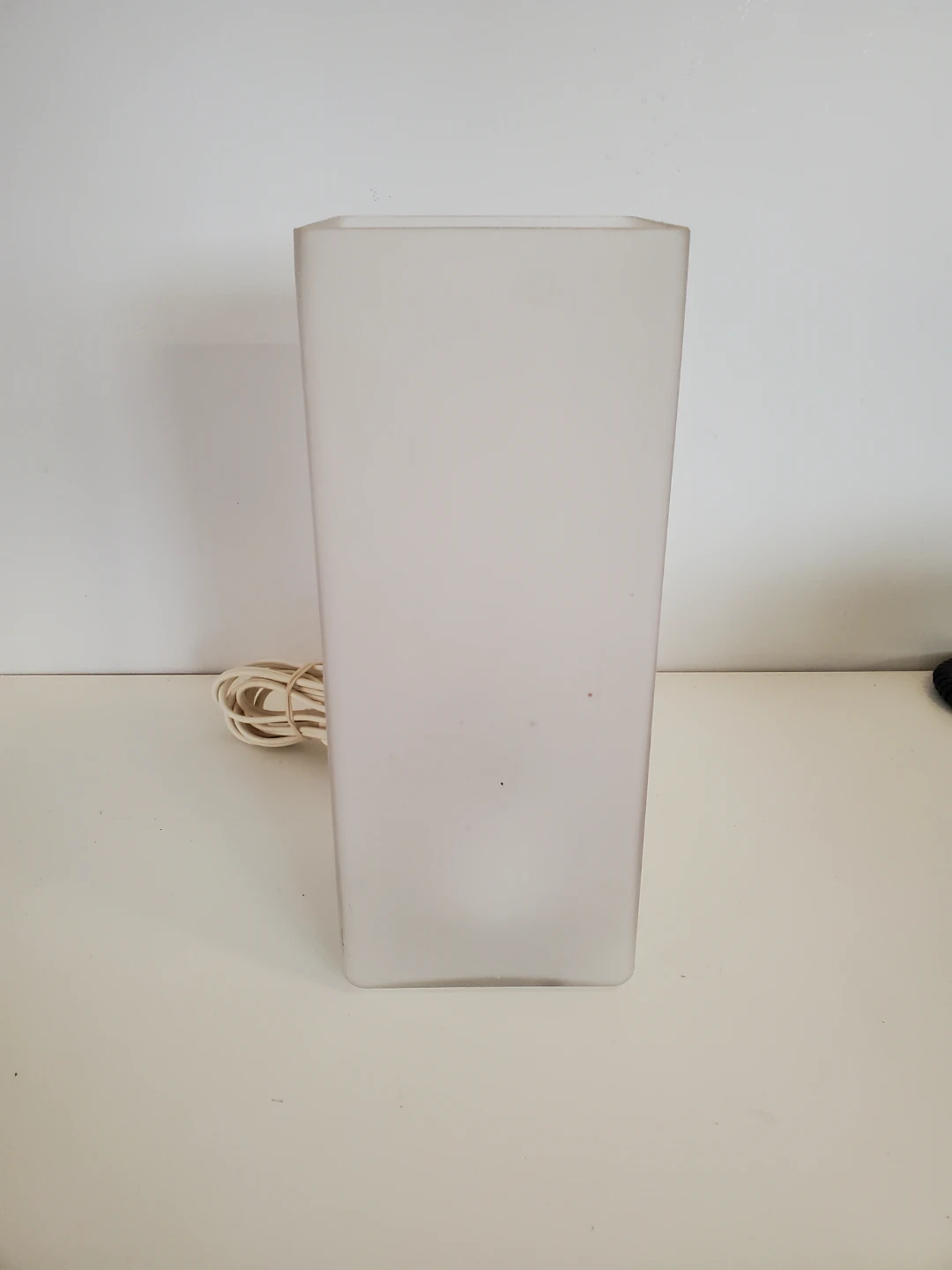 Frosted Square Table Lamp with Cord...vguc