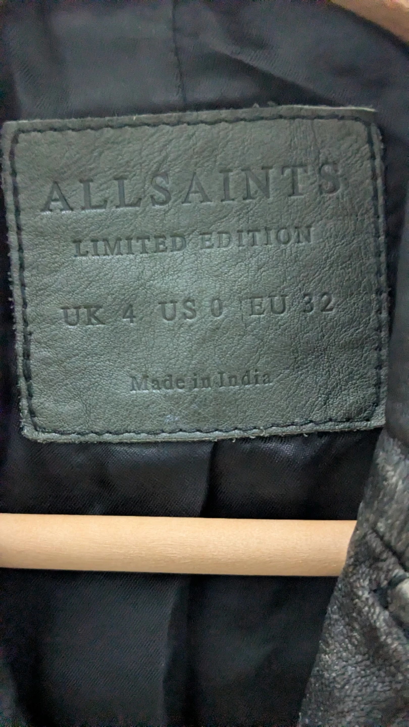 AllSaints Limited Edition Black Leather Biker Jacket - photo 3