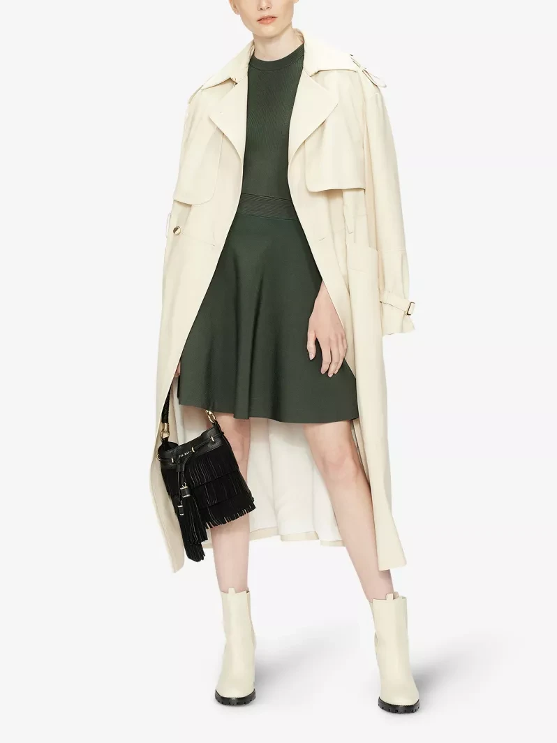 TED BAKER Llorna puff-sleeved knitted skater dress - photo 4