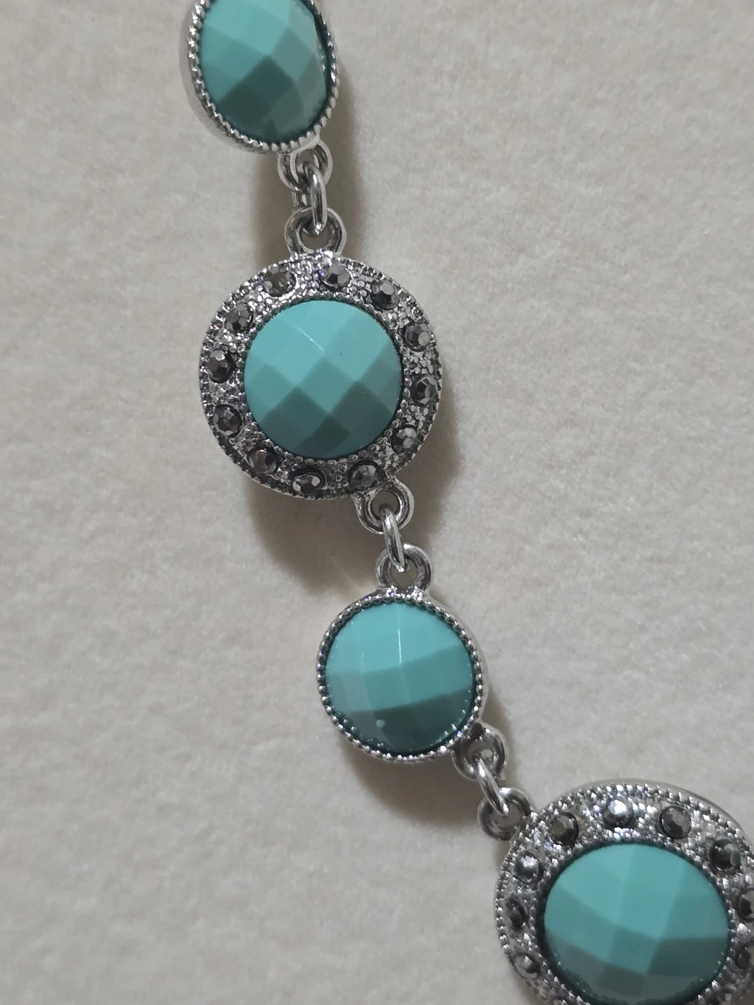 Monet Turquoise Beaded Necklace Silver Tone - photo 4