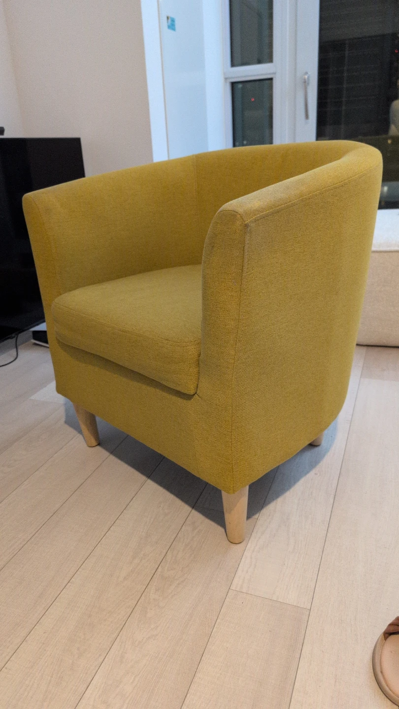 Modern accent chair upholstered arm chair ottoman footrest - photo 2