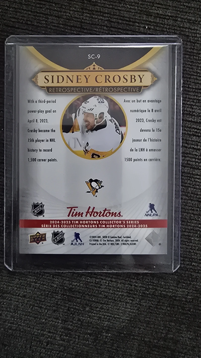 Sidney Crosby Retrospective Hockey Card - Upper Deck