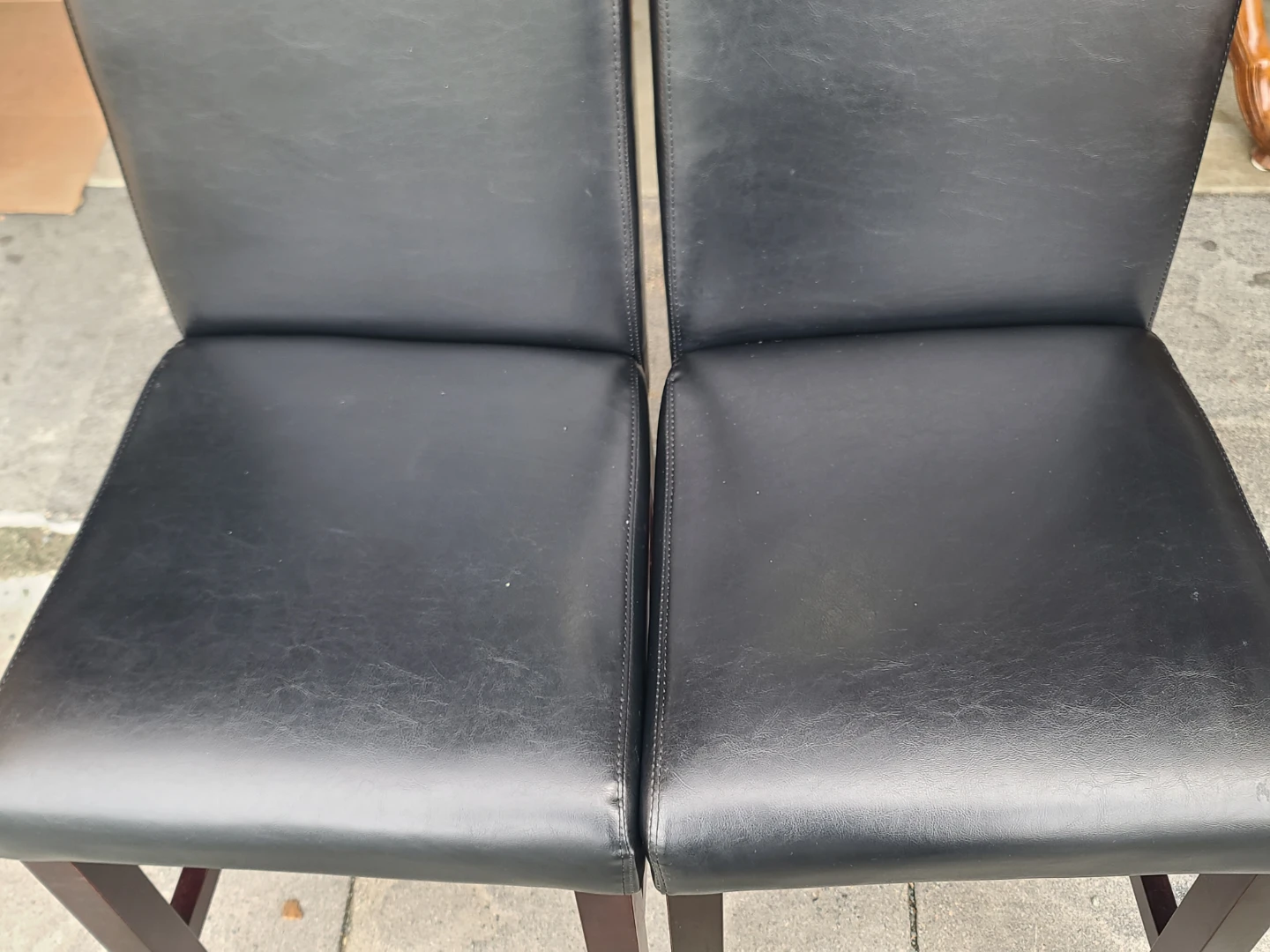 Set of 2 Black Faux Leather Counter Stools - photo 4