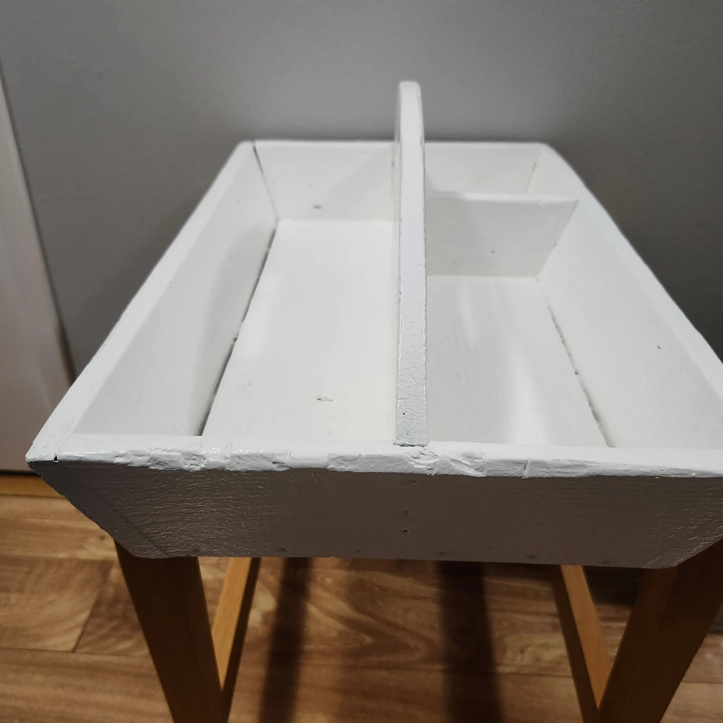 🏆Rustic Old Wood Tray painted White 🤍 - photo 2