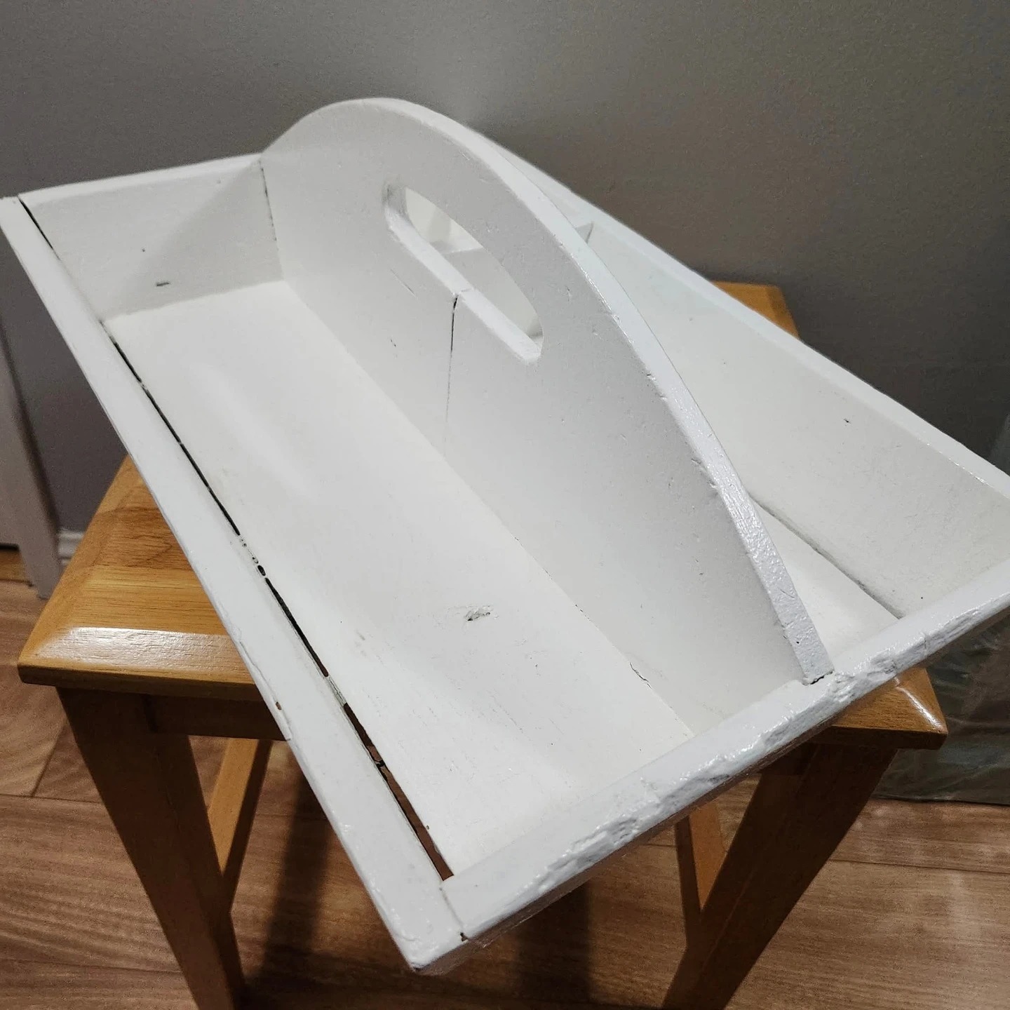 🏆Rustic Old Wood Tray painted White 🤍 - photo 5